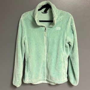 North Face NorthFace women’s Osito fuzzy zip up jacket turquoise blue large